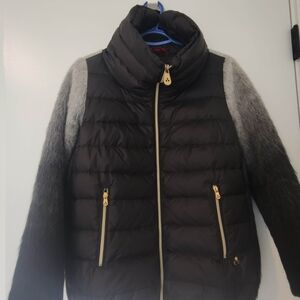 Puffer Jacket Peuterey Black and Gray  with Gold Accents (M)